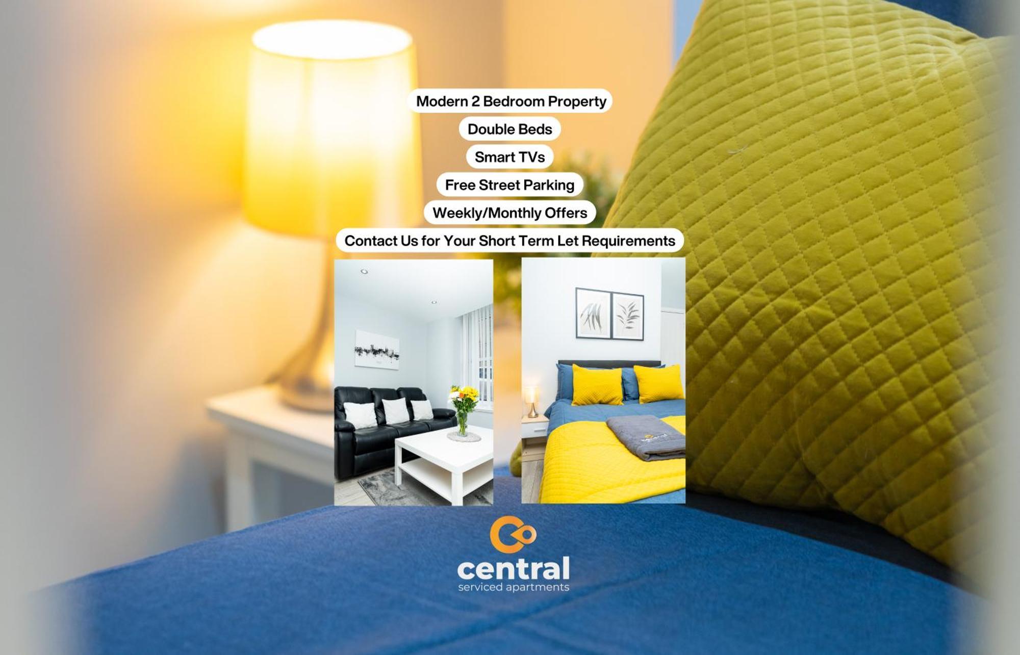 Central Serviced Apartments - 2 Bedroom - Ground Floor - Monthly & Weekly Bookings Welcome - Free Street Parking - 2 Double Beds - Wifi - Smart Tvs In Rooms - Fully Equipped - Heating 24-7 - Contractor & Short Stay Favourite Νταντί Εξωτερικό φωτογραφία
